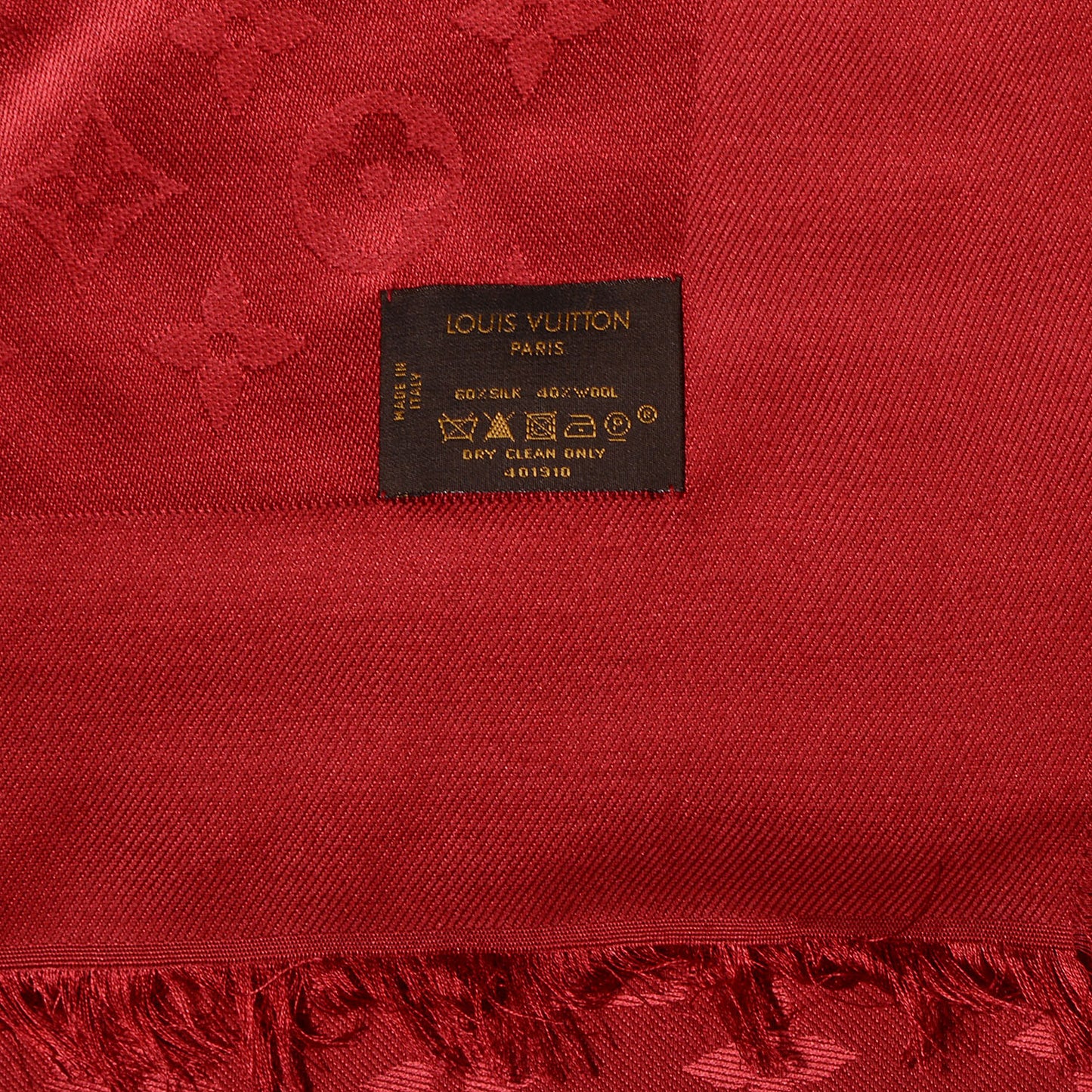 Silk Wool Monogram Shawl Pomme D'Amour