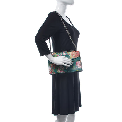 Gucci Calfskin Blooms Print Small Dionysus Shoulder Bag Bright Emerald Multicolor 2 of 8