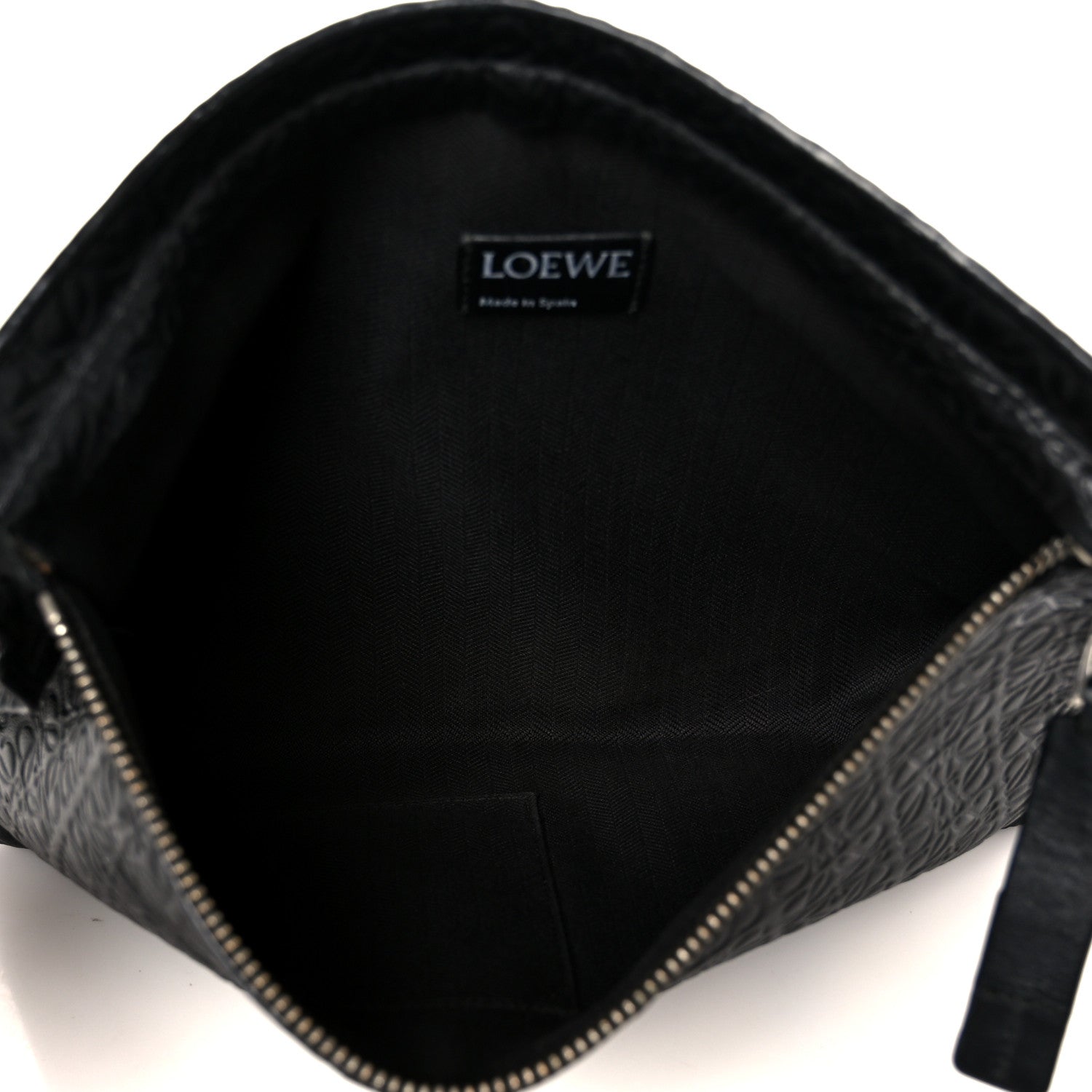 Loewe Calfskin Embossed Repeat T Pouch Black 5 of 8