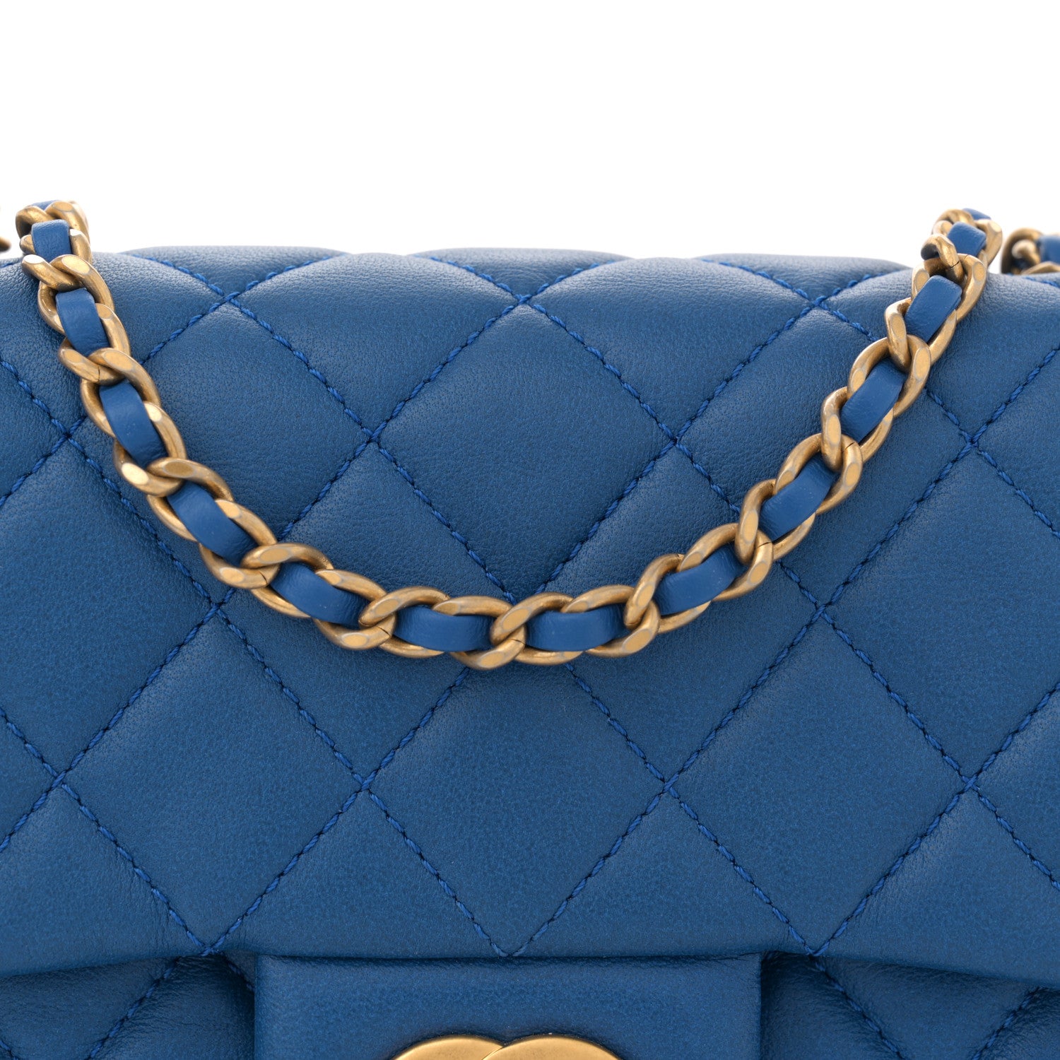 Chanel Lambskin Quilted Mini Pearl Crush Flap Blue 8 of 11