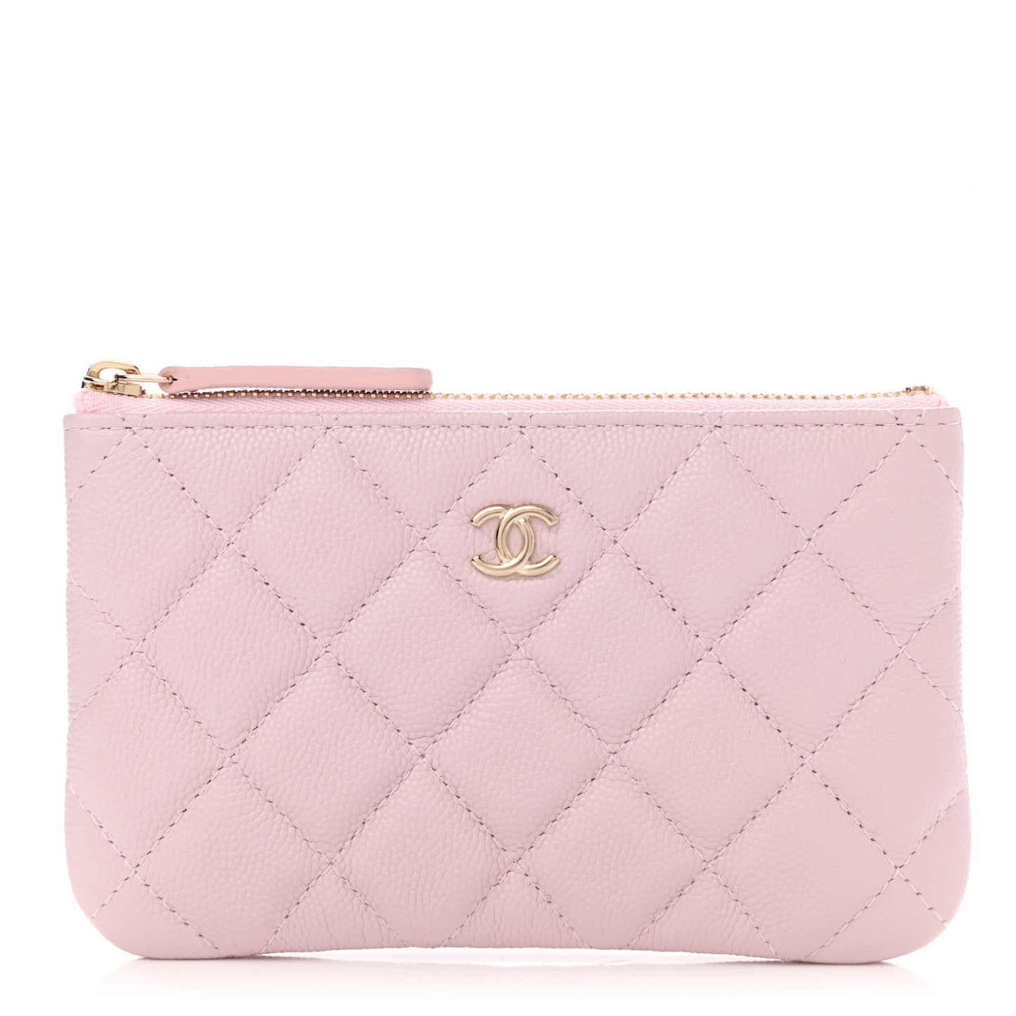Caviar Quilted Small Cosmetic Case Pink