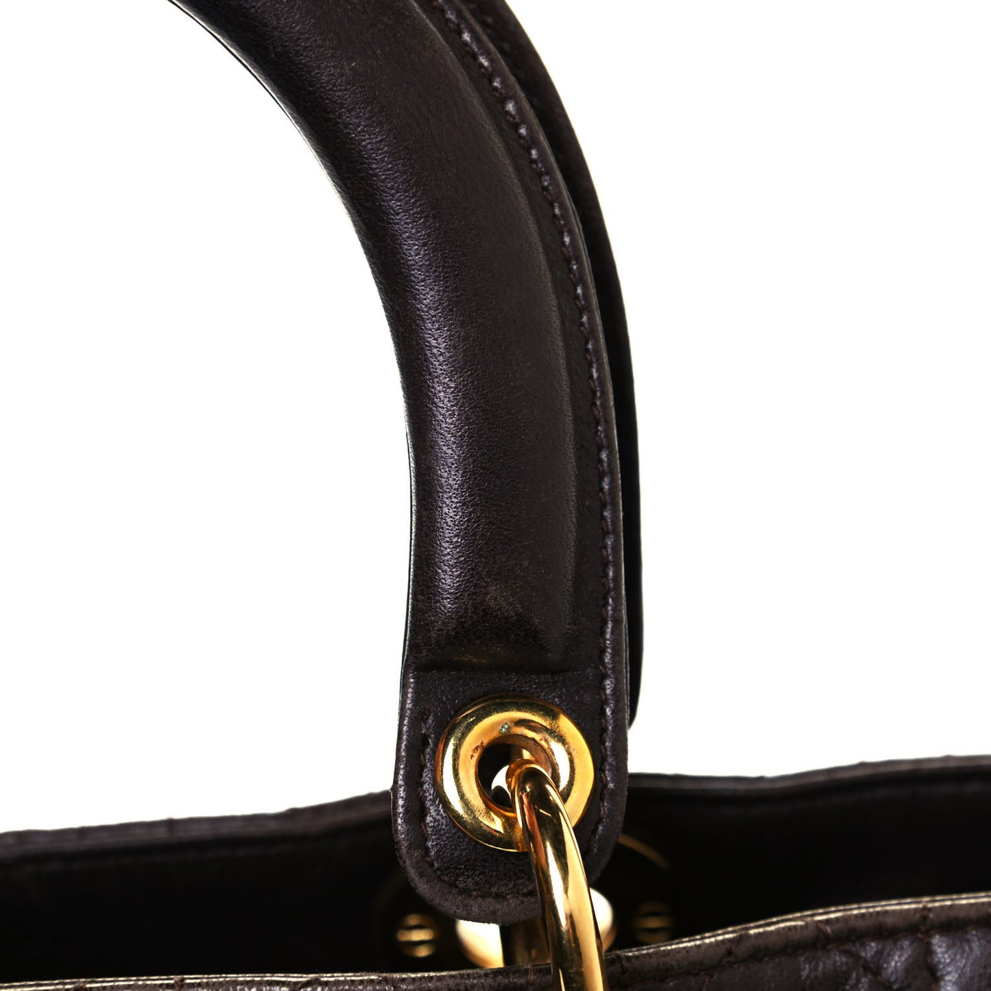 Lambskin Cannage Large Lady Dior Dark Brown