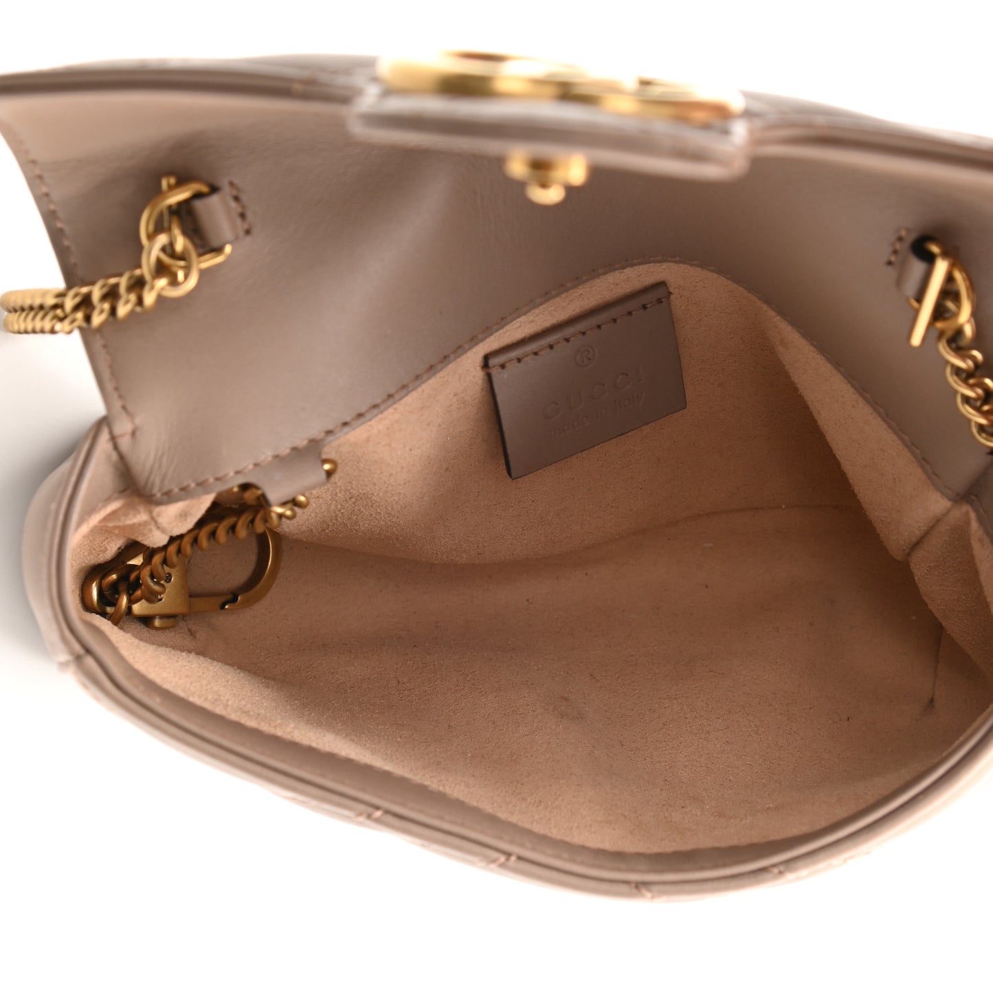 Calfskin Matelasse Super Mini GG Marmont Shoulder Bag Porcelain Rose