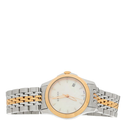 Gucci Stainless Steel Mother of Pearl 27mm G-Timeless Two Tone Quartz Watch 2 of 4