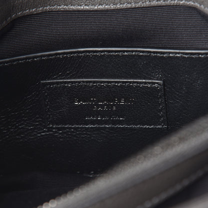 Saint Laurent Sheepskin Matelasse Chevron Monogram Medium College Bag Light Coal 6 of 9