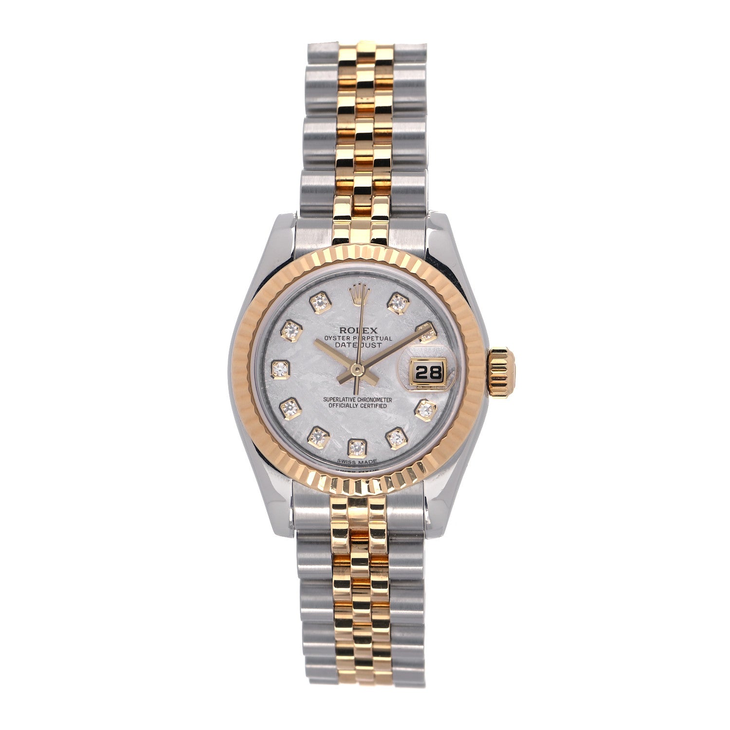 Rolex Stainless Steel 18K Yellow Gold Diamond Meteorite 26mm Oyster Perpetual Datejust Watch 179173 1 of 4