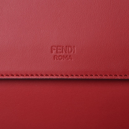 Fendi Vitello Century F is Fendi Bi-Color FF 1974 Embossed Kan I Shoulder Bag Fragola Maya Black 10 of 14