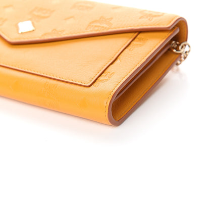 MCM Calfskin Ottomar Wallet On Chain Mango 7 of 9