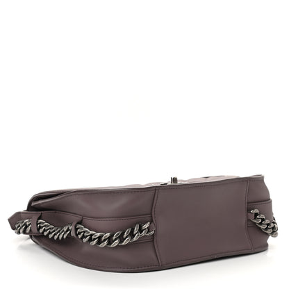 Chanel Calfskin Quilted Large Double Chained Messenger Flap Purple 4 of 10