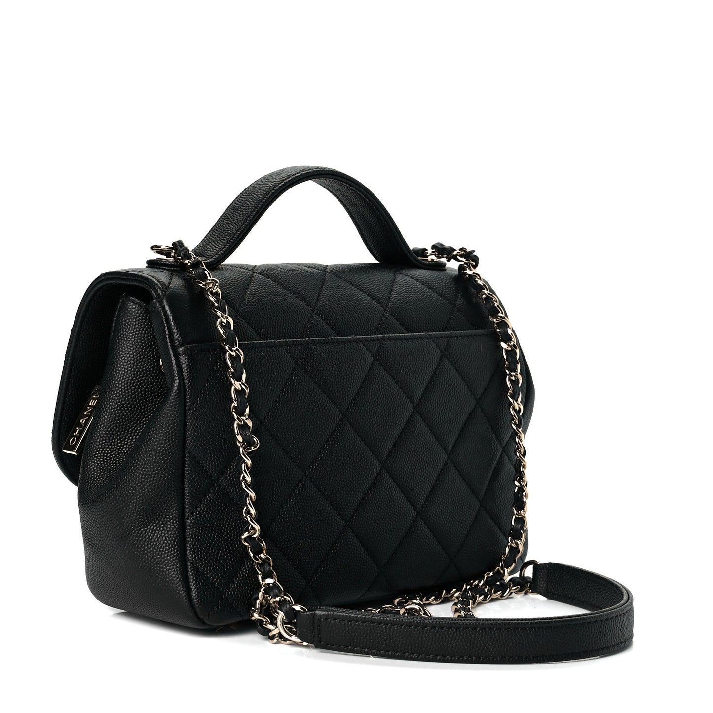 Caviar Quilted Small Business Affinity Flap Black