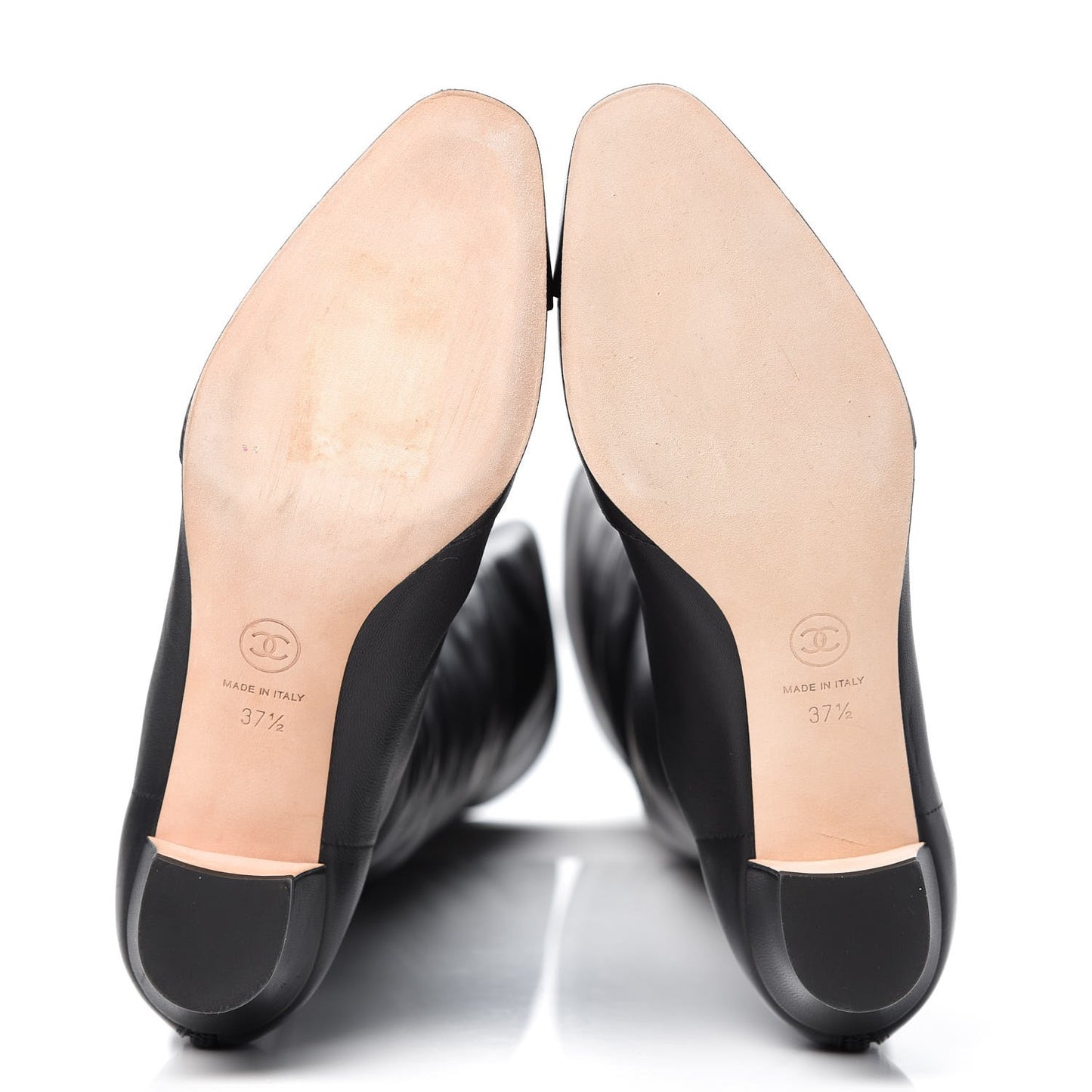 Lambskin CC Cap Toe Boots 37.5 Black