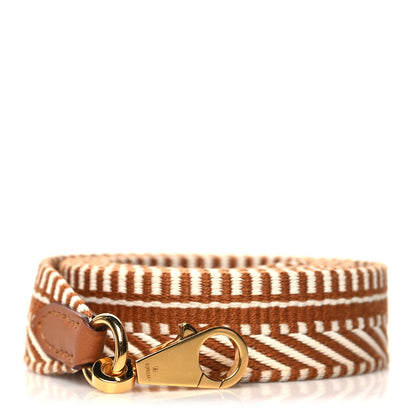 Hermes Toile Swift 25mm Sangle Cavale Shoulder Strap Ecru Beige Gold 1 of 5