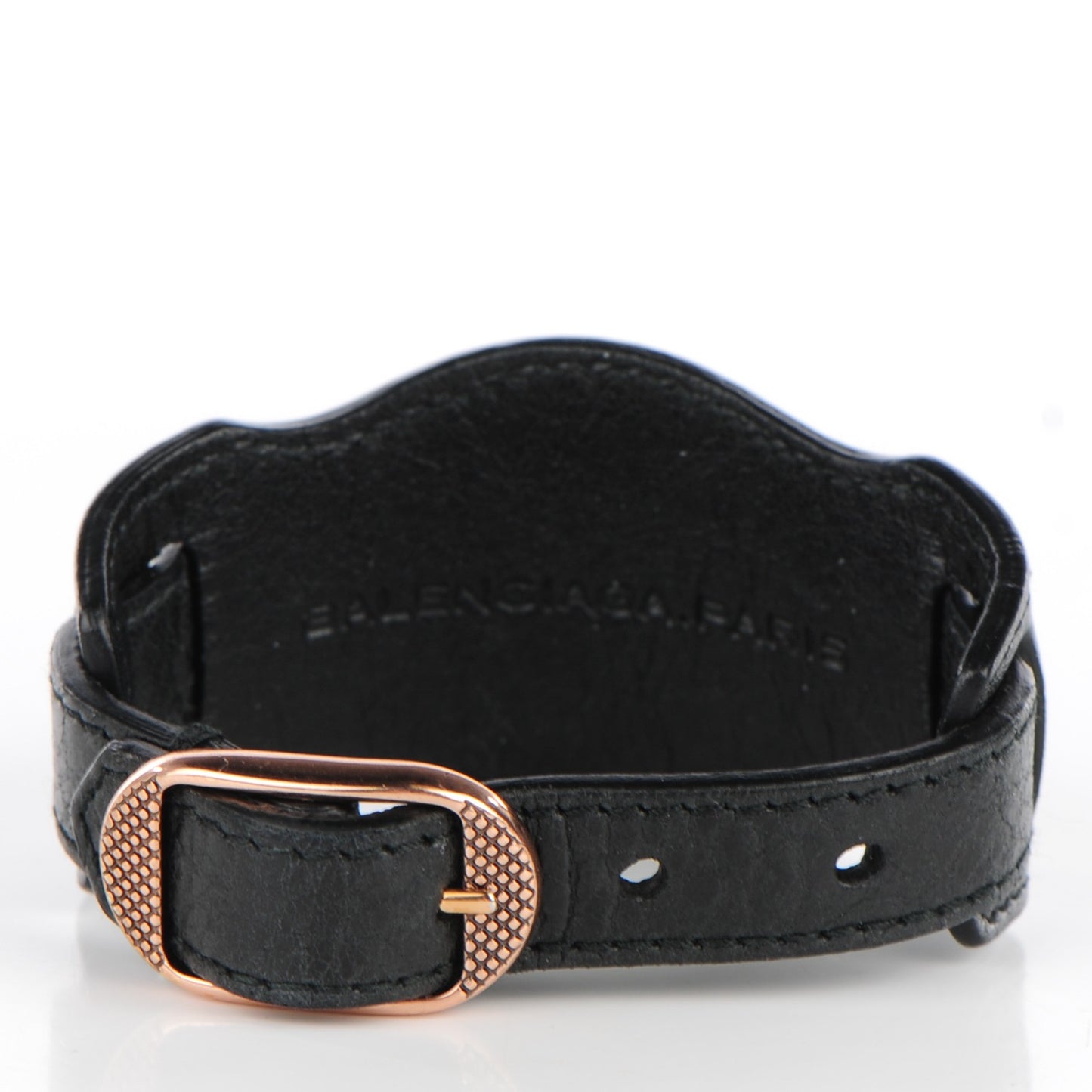 Agneau Arena Giant Rose Gold Hardware M Bracelet Black