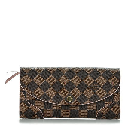 Louis Vuitton Damier Ebene Caissa Wallet Rose Ballerine 1 of 6