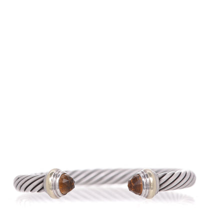 David Yurman Sterling Silver 14K Yellow Gold Citrine 7mm Cable Classics Bracelet 1 of 5