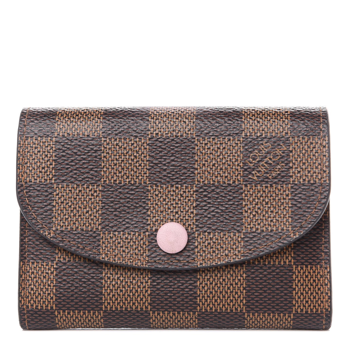 Damier Ebene Rosalie Coin Purse Rose Ballerine