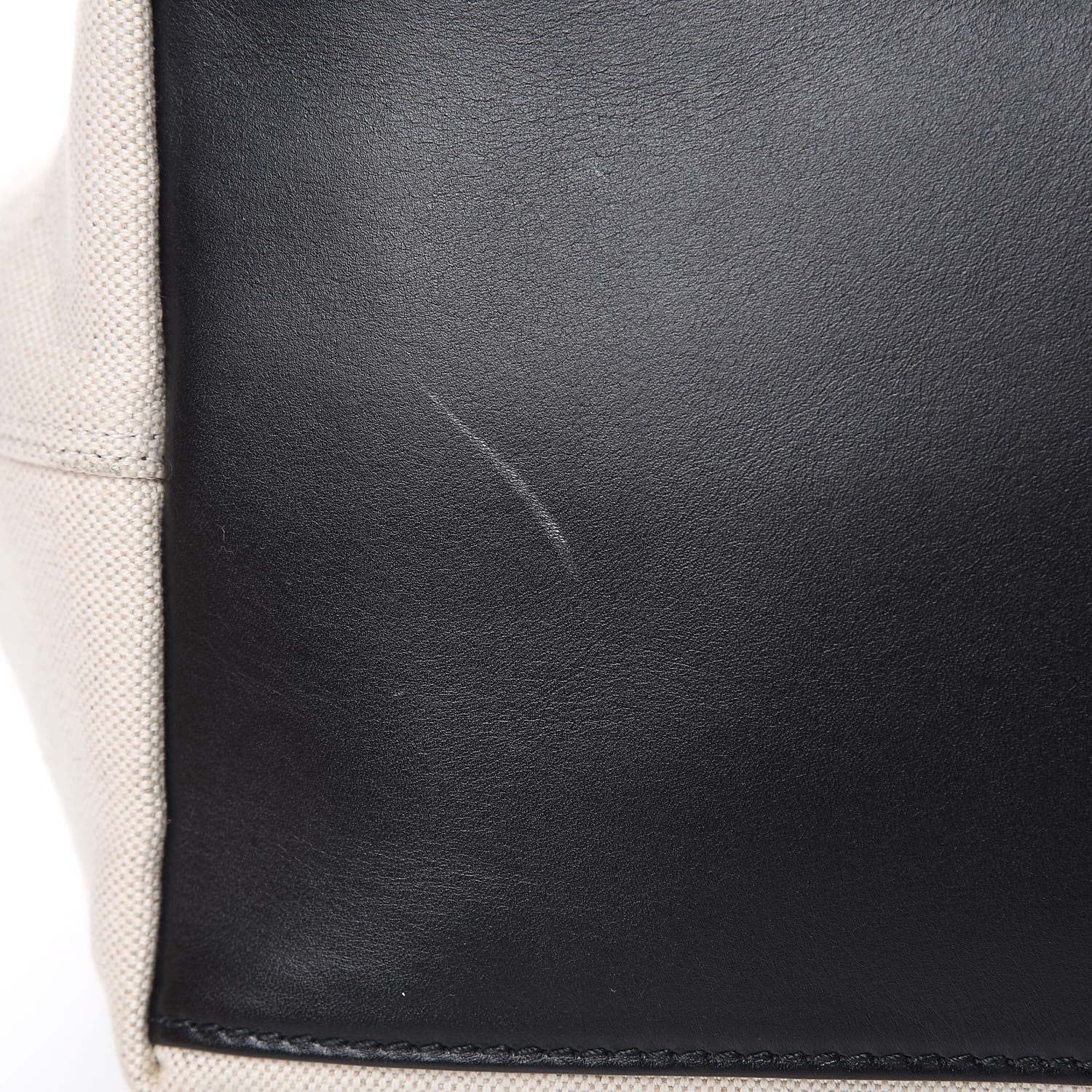 Balenciaga Cotton Canvas Satin Calfskin S Navy Cabas Natural Black 11 of 11