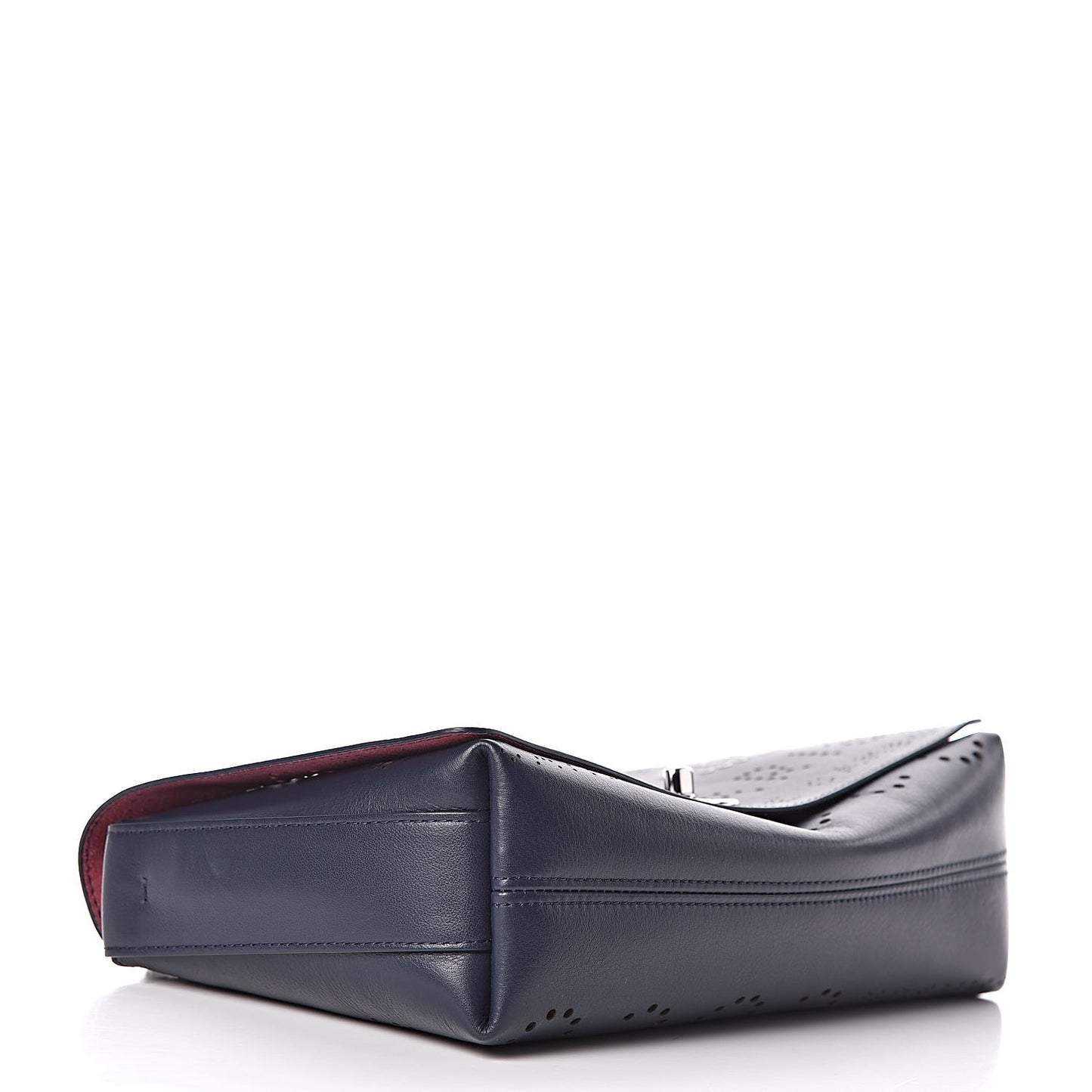 Calfskin Tweed Eyelet Flap Bag Navy