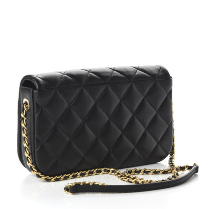 Chanel Calfskin Quilted Nailed CC Flap Bag Black 3 of 10