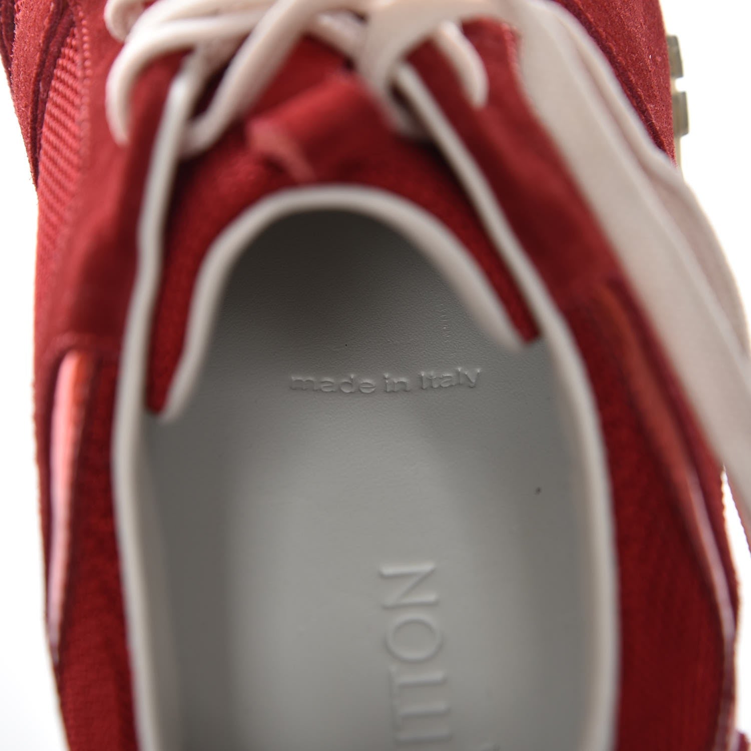 Louis Vuitton Suede Calfskin Run Away Sneakers 37.5 Rouge 8 of 12