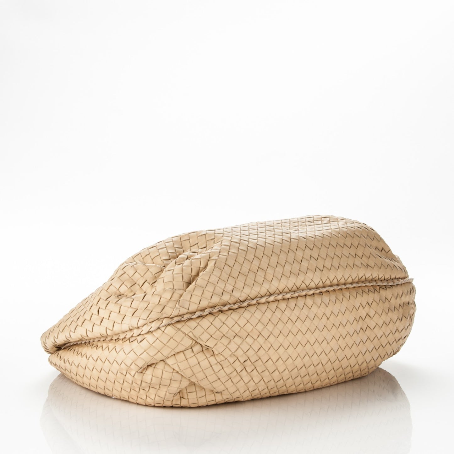 Nappa Intrecciato Large Belly Veneta Hobo Paille