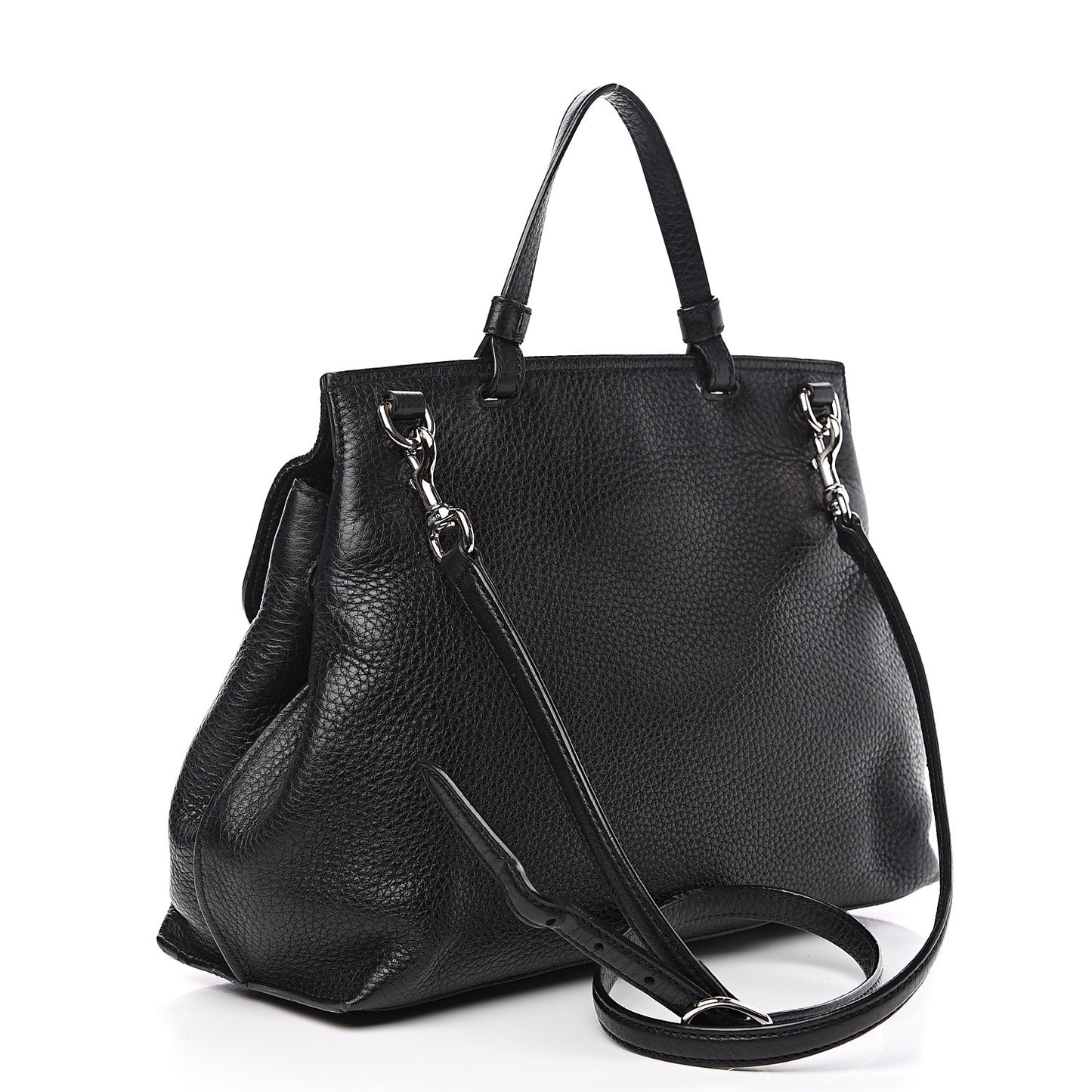 Cellarius Calfskin Medium Bamboo Daily Top Handle Bag Black