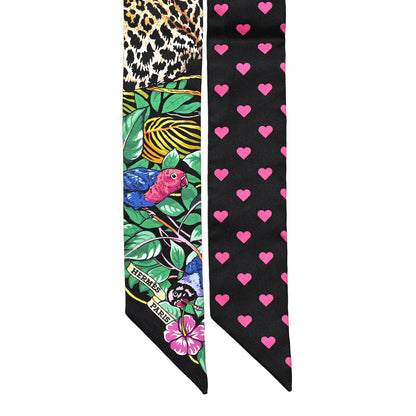 Hermes Silk Jungle Love Love Twilly Black Vert Rose Vif 2 of 4