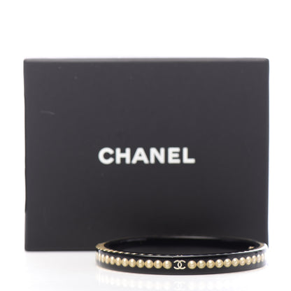 Chanel Resin Pearl CC Bangle Black 5 of 5