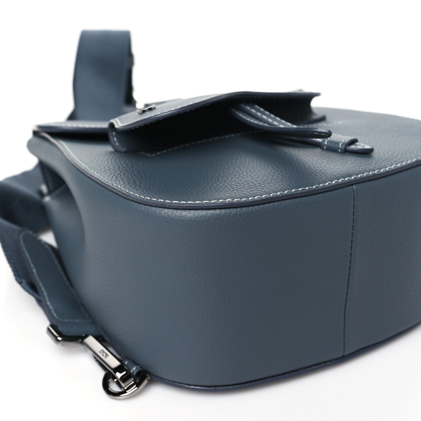 Grained Calfskin Mini Gallop Sling Bag Grey