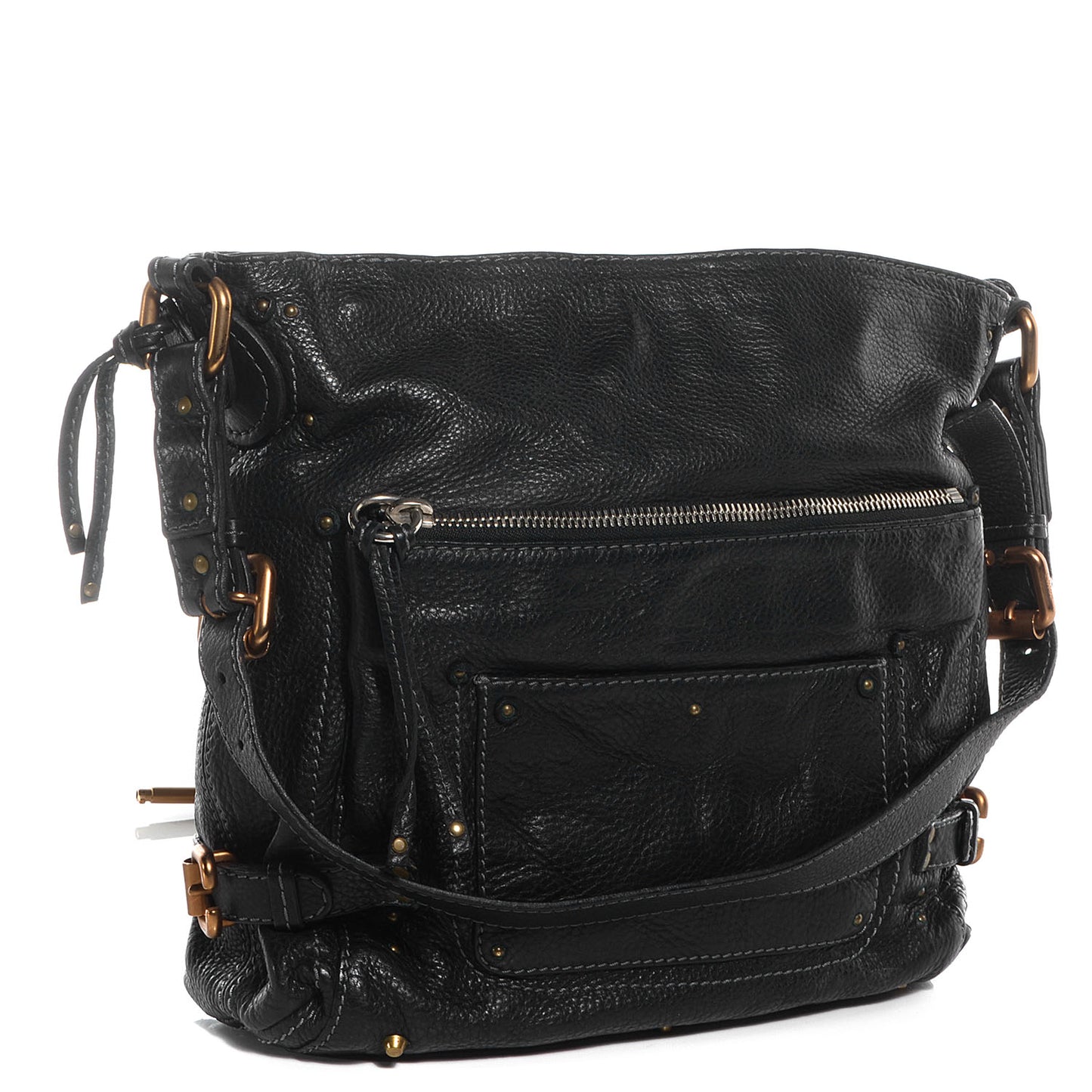 Leather Large Paddington Shoulder Bag Black