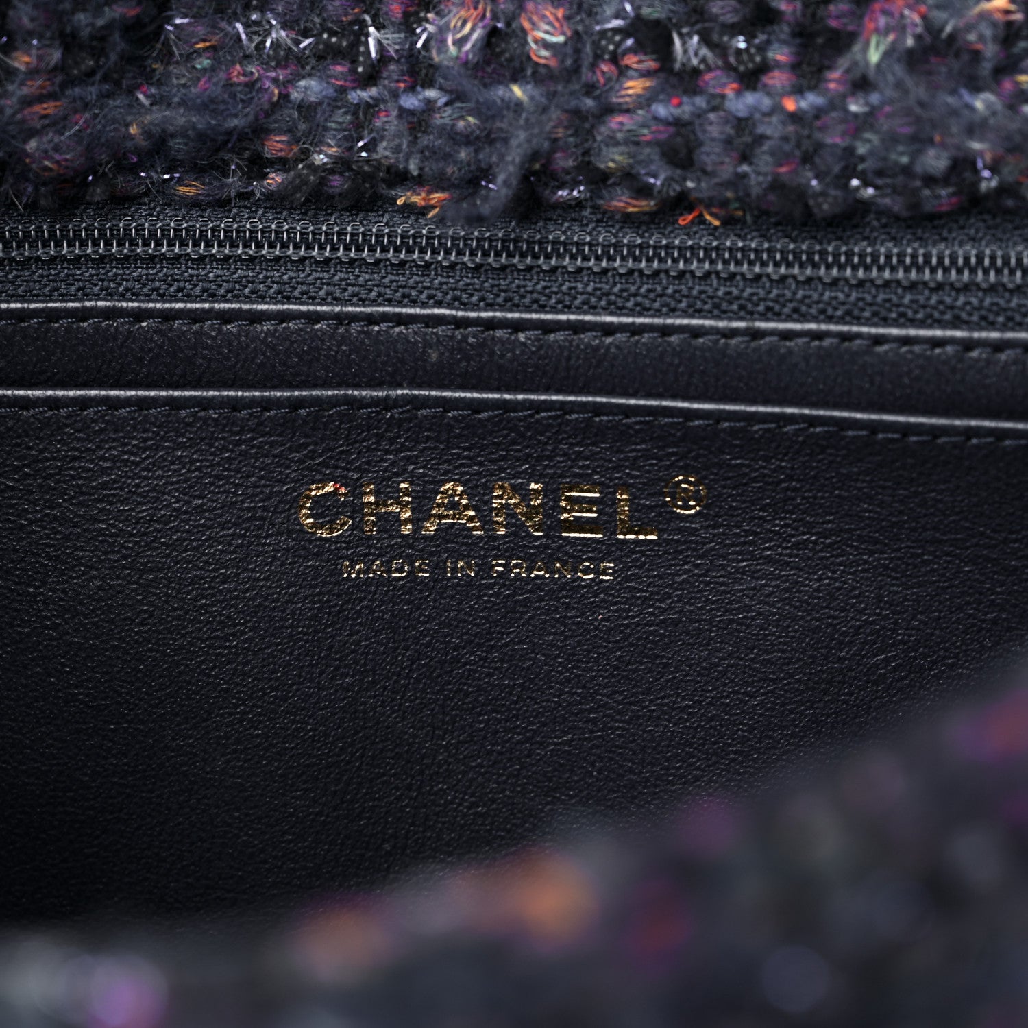 Chanel Tweed Medium Single Flap Navy Multicolor 6 of 9