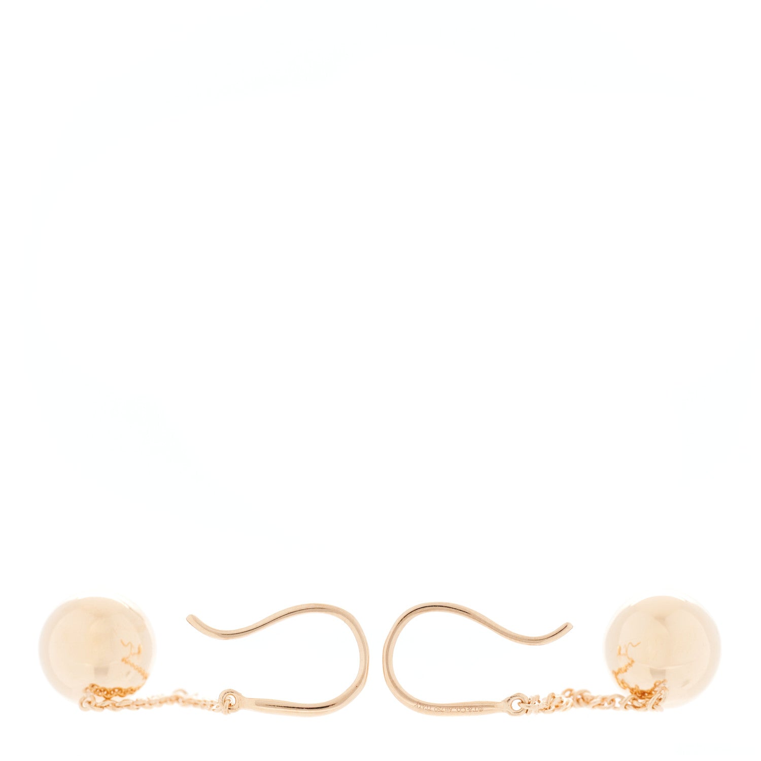 Tiffany 18K Rose Gold 10mm HardWear Ball Hook Drop Earrings 3 of 5