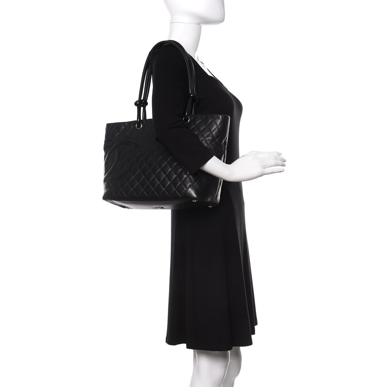 Chanel Calfskin Quilted Large Cambon Tote Black 3 of 17