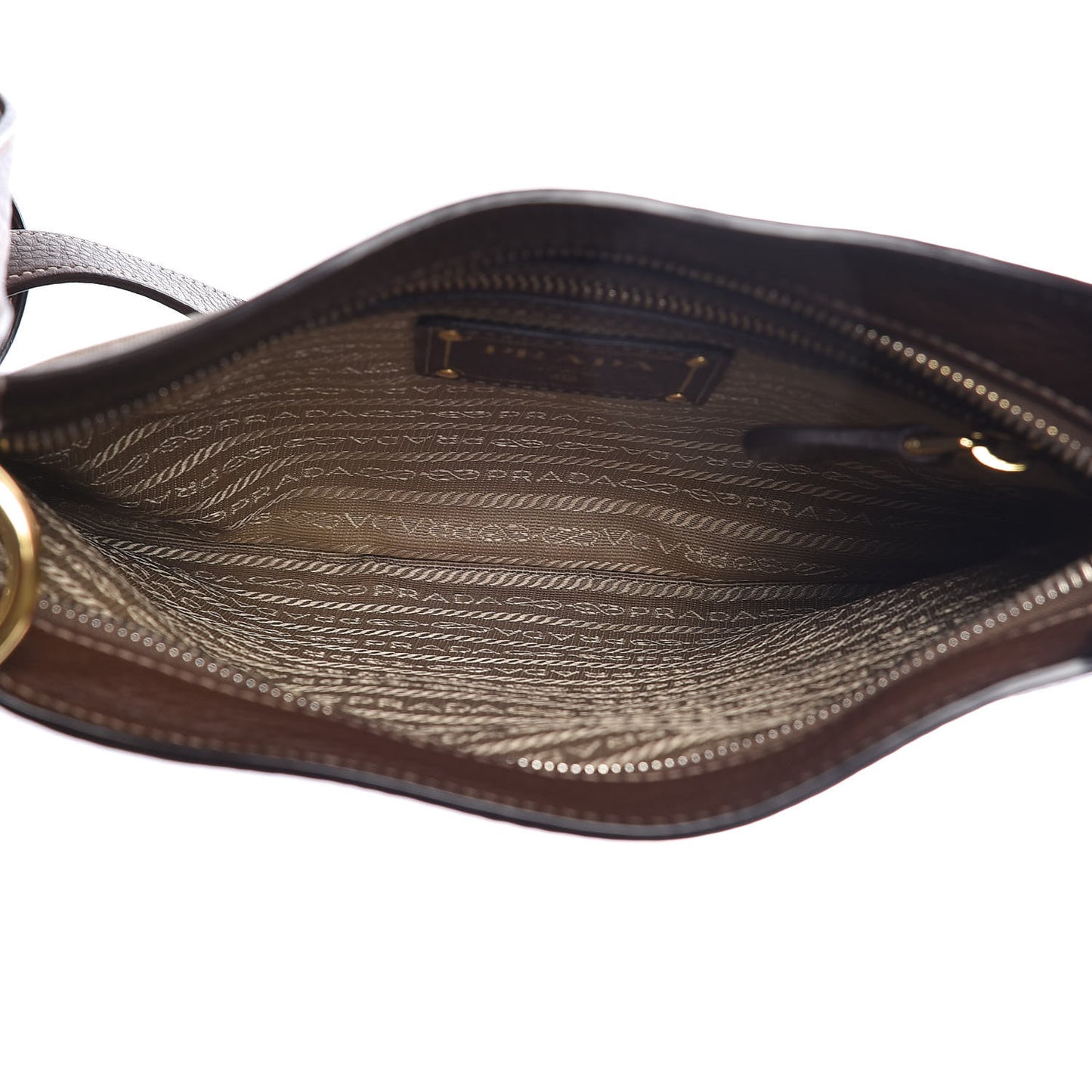 Jacquard Logo Small Flat Messenger Bag Brown