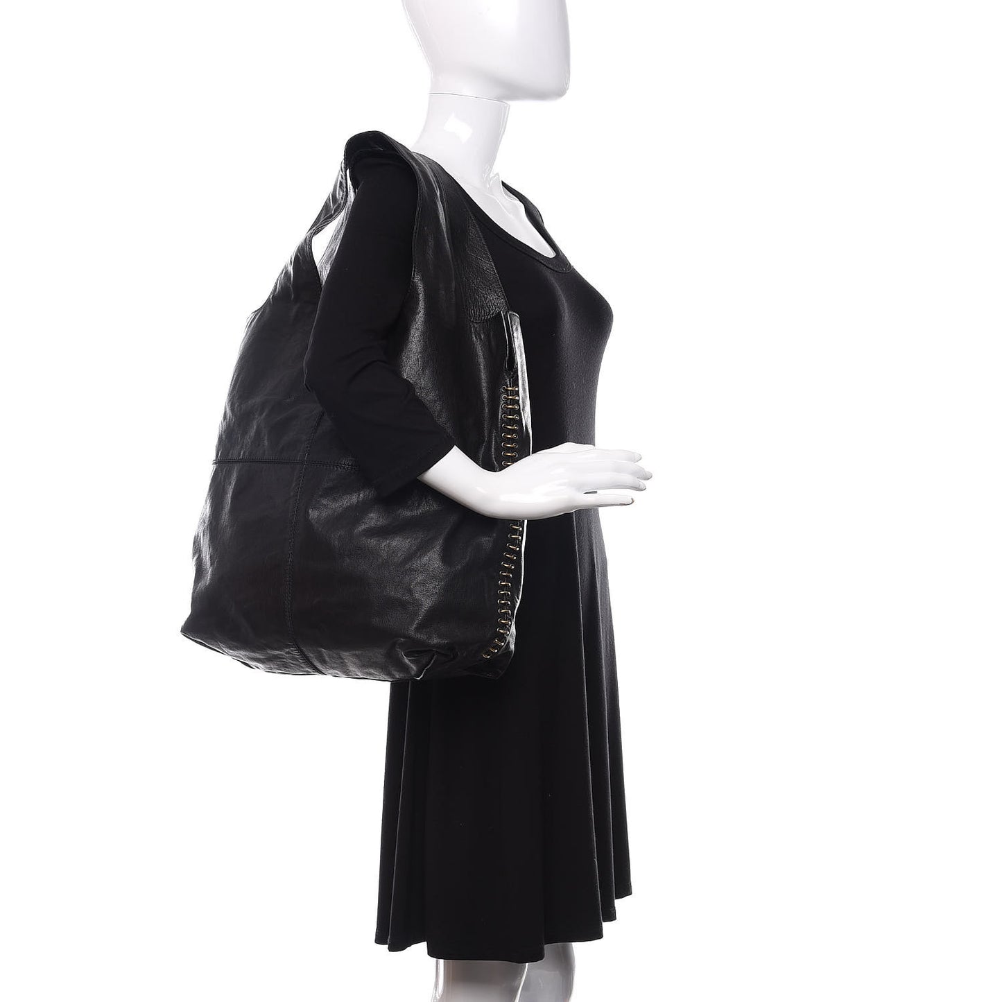 Calfskin George V Apron Bag Black