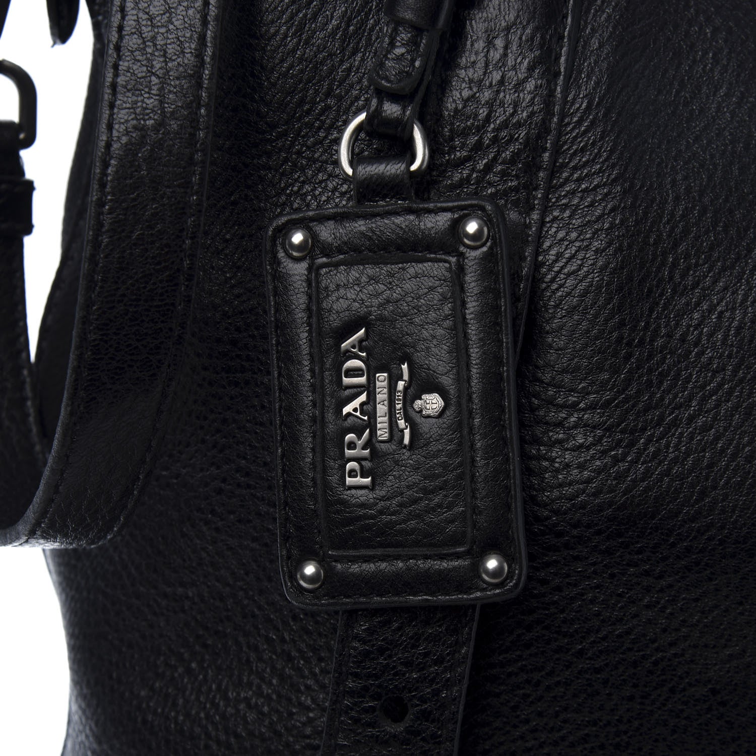 Prada Vitello Daino Tote Black 10 of 11