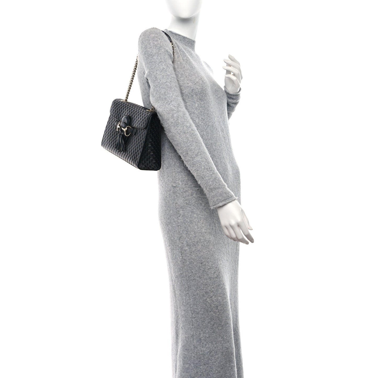 Microguccissima Medium Emily Chain Shoulder Bag Black
