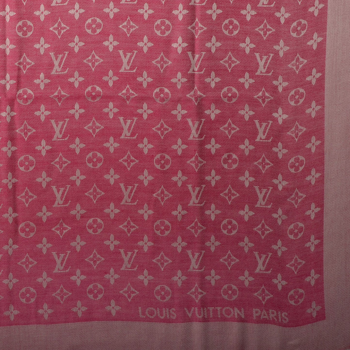 Wool Silk Monogram Denim Shawl Pivoine