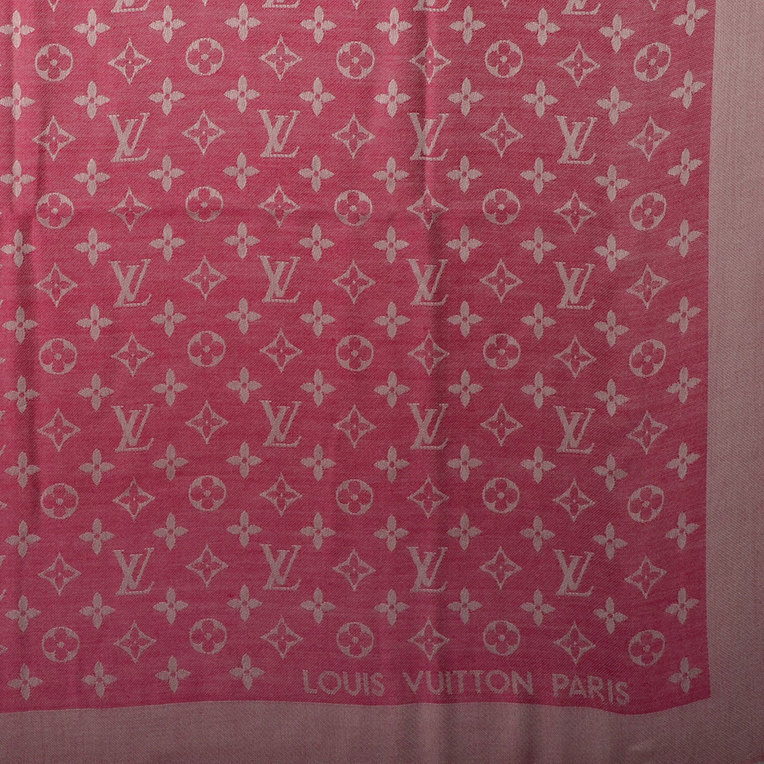 Louis Vuitton Wool Silk Monogram Denim Shawl Pivoine 4 of 5