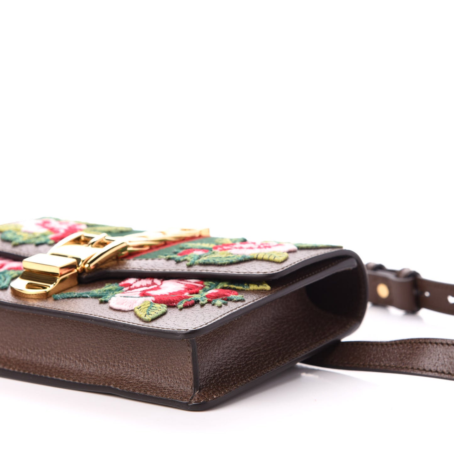 Calfskin Embroidered Sylvie Belt Bag 85 34 Brown