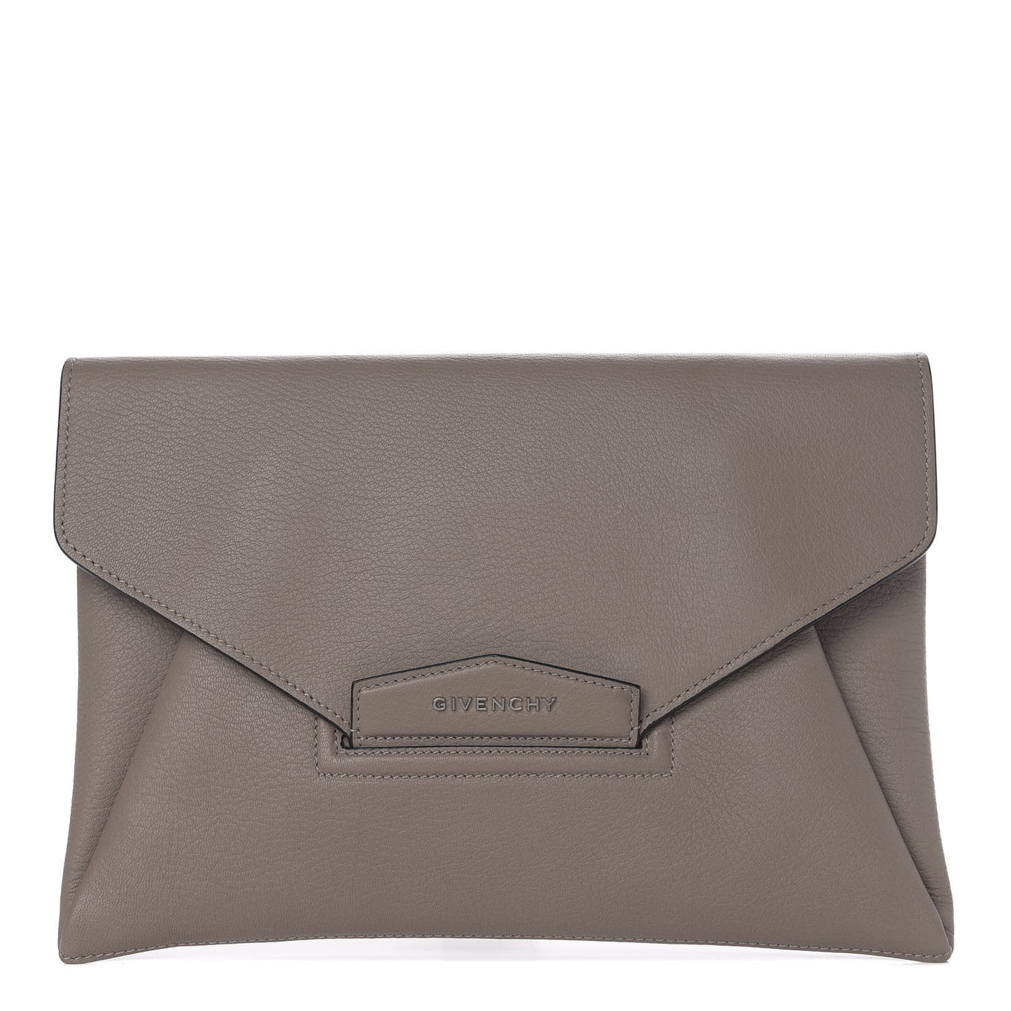 Sugar Goatskin Medium Antigona Envelope Clutch Mastic