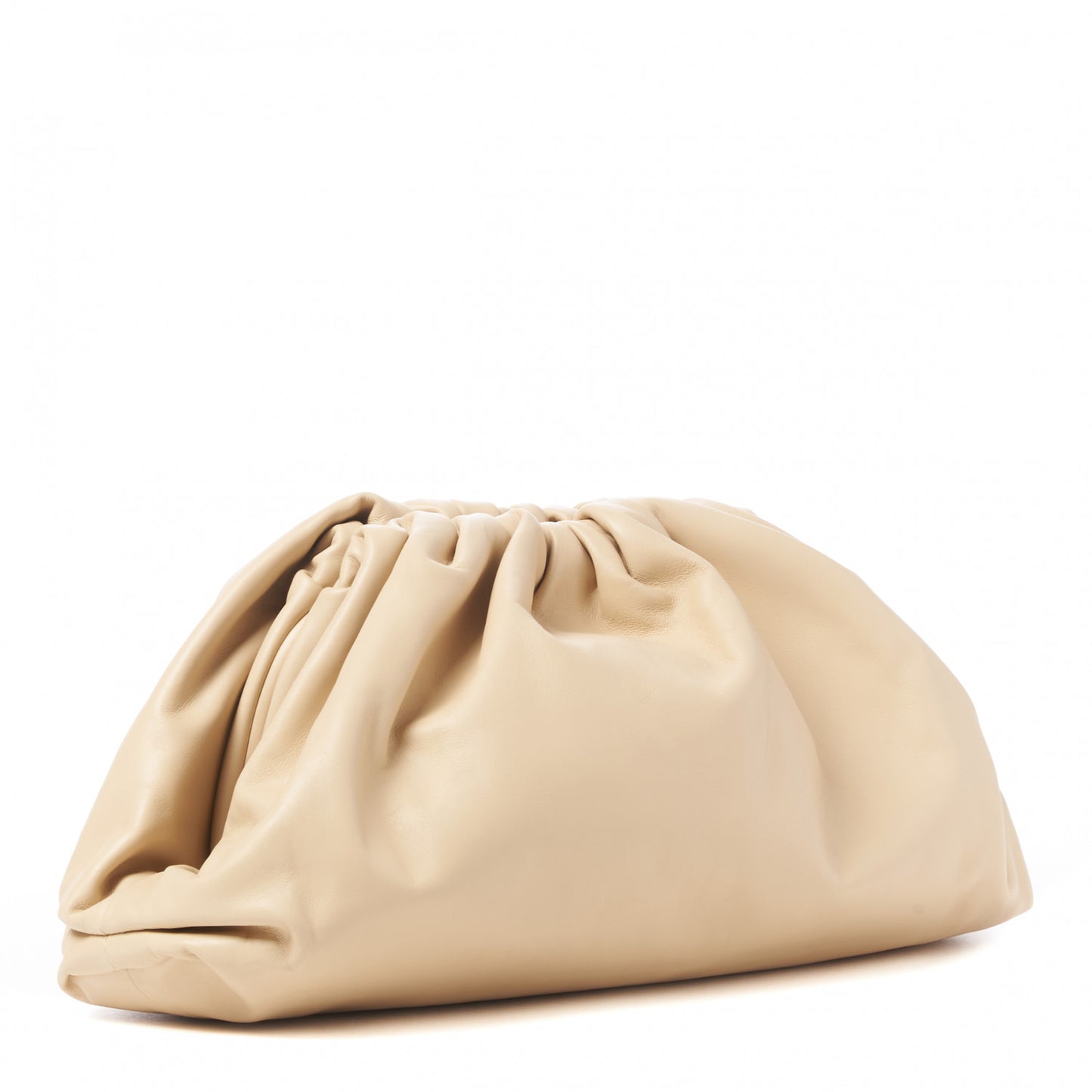 Smooth Butter Calf The Pouch Oversized Clutch Almond
