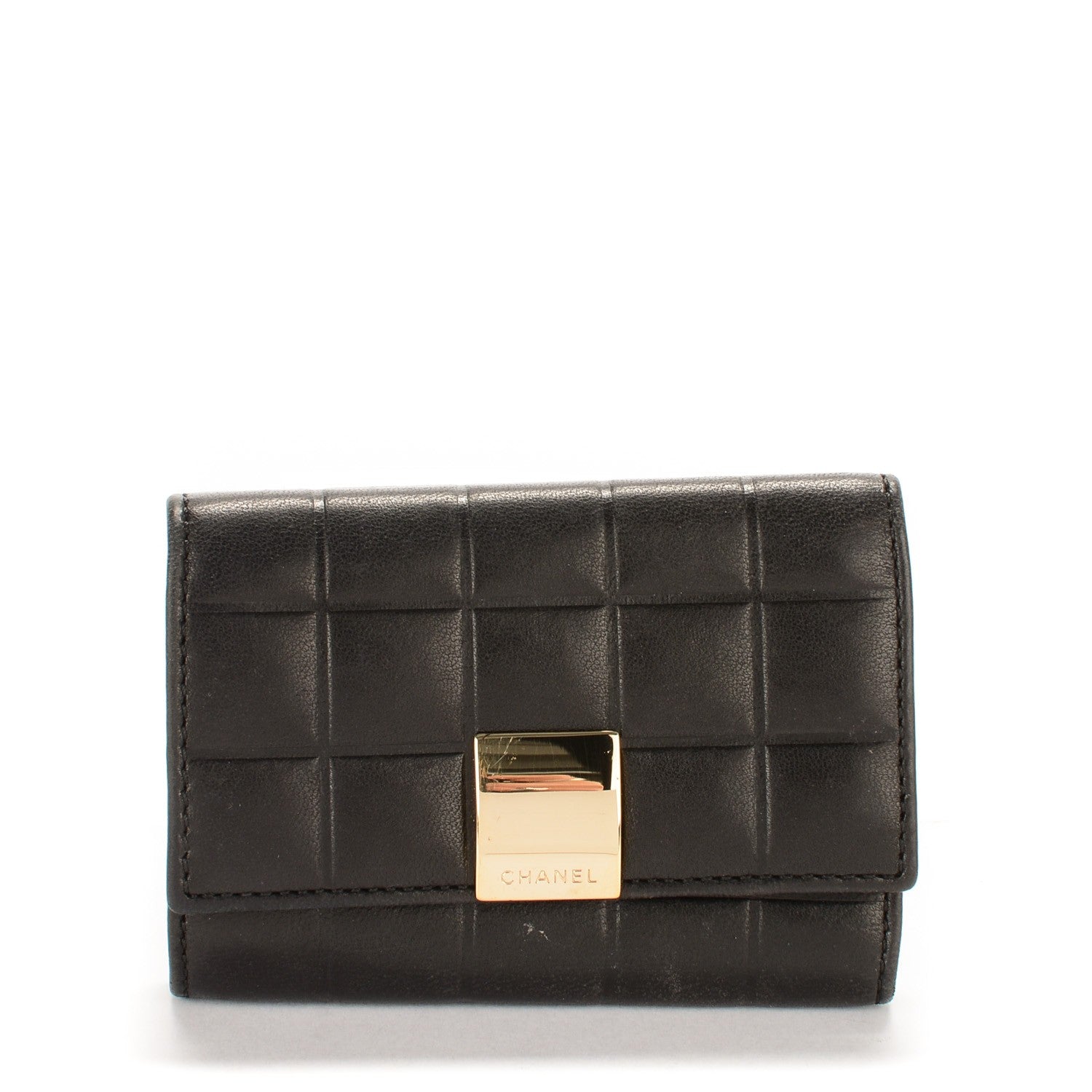 Chanel Lambskin Chocolate Bar 6 Key Holder Black 1 of 8