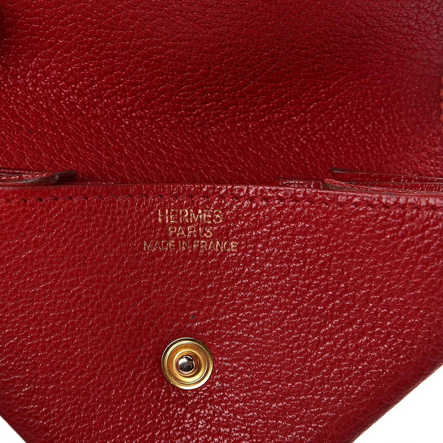 Hermes Chevre Mysore Le 24 Coin Purse Rouge Casaque 4 of 5