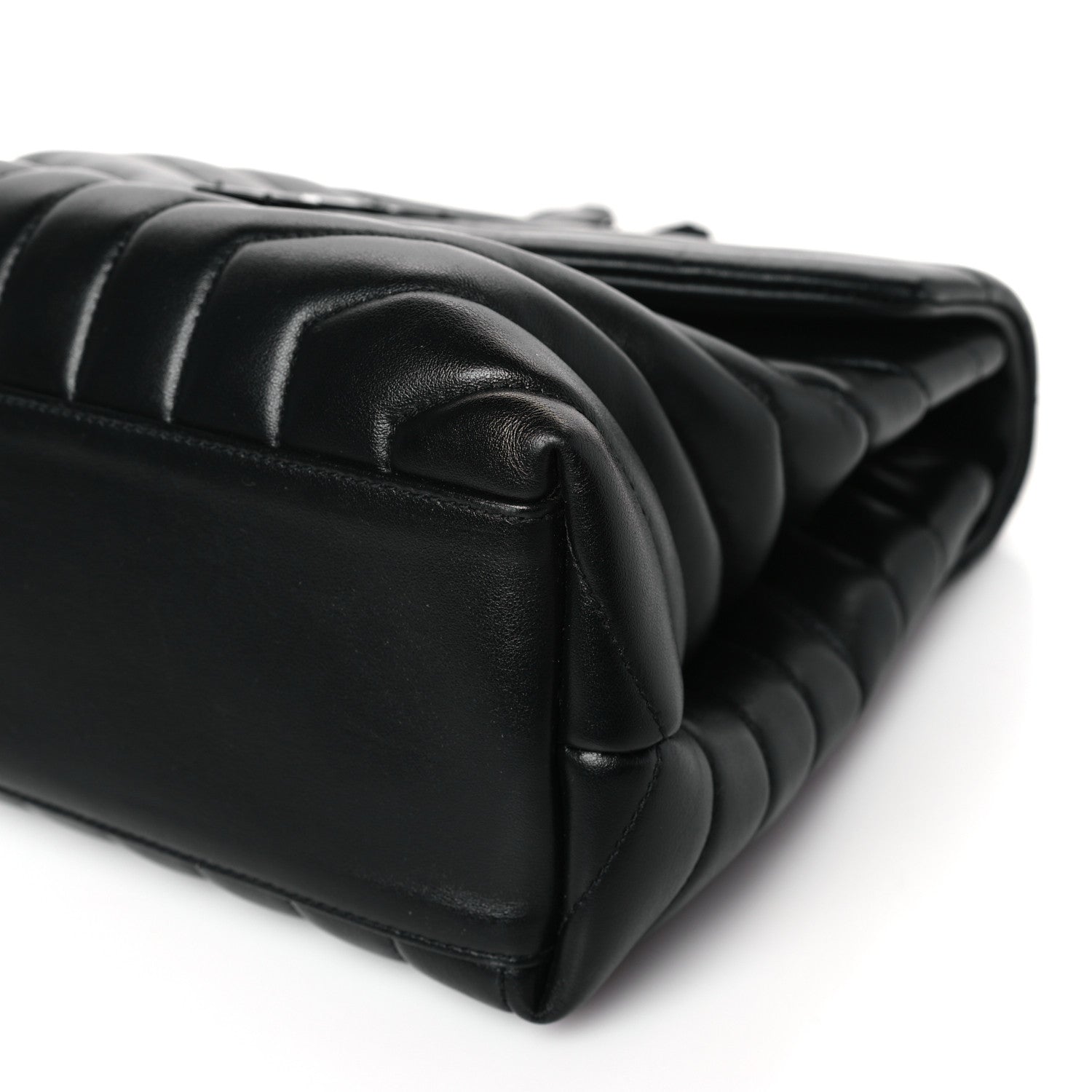 Saint Laurent Calfskin Y Quilted Monogram Monochrome Medium Loulou Chain Satchel Black 9 of 9
