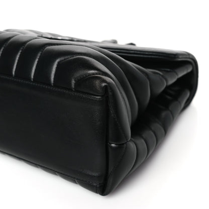 Saint Laurent Calfskin Y Quilted Monogram Monochrome Medium Loulou Chain Satchel Black 9 of 9