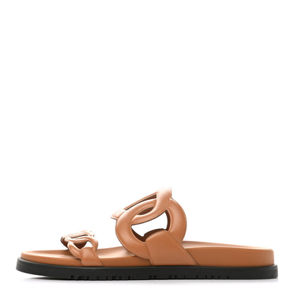 Hermes Nappa Extra Sandals 39 Gold 1 of 8