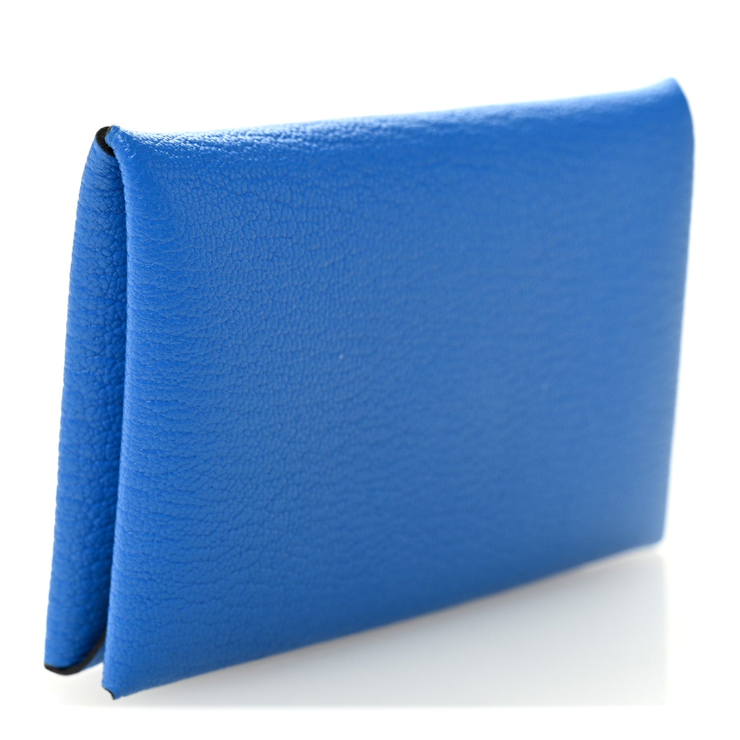 Hermes Chevre Mysore Calvi Card Case Bleu Hydra 3 of 7