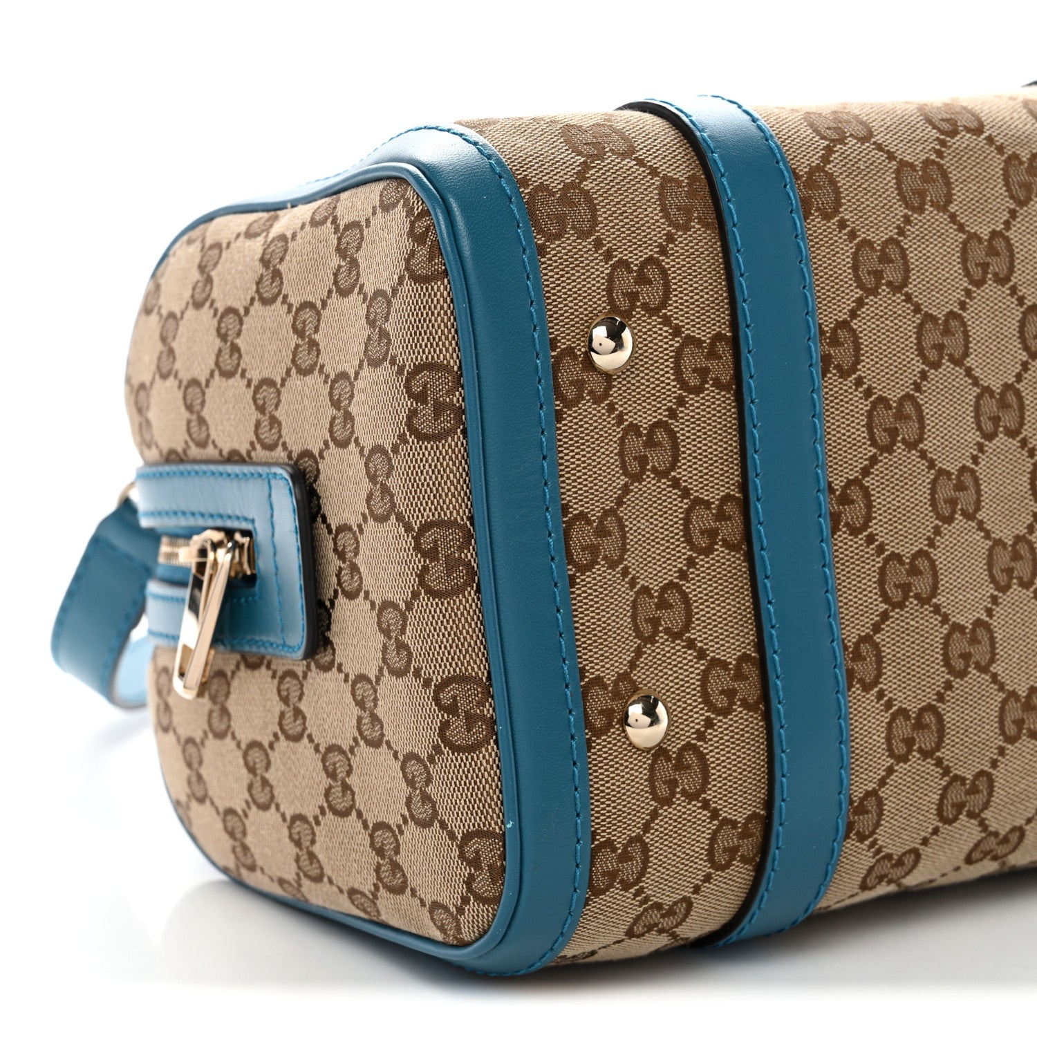 Gucci Monogram Small Boston Beige Deep Cobalt 9 of 13