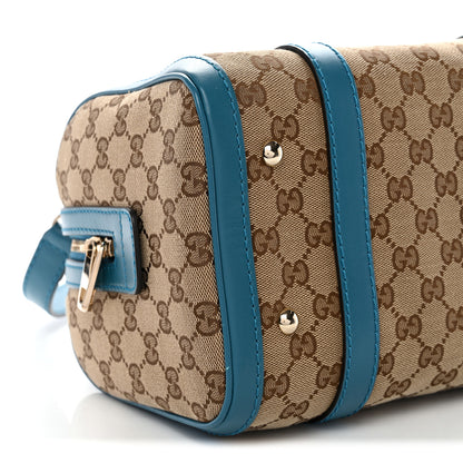 Gucci Monogram Small Boston Beige Deep Cobalt 9 of 13